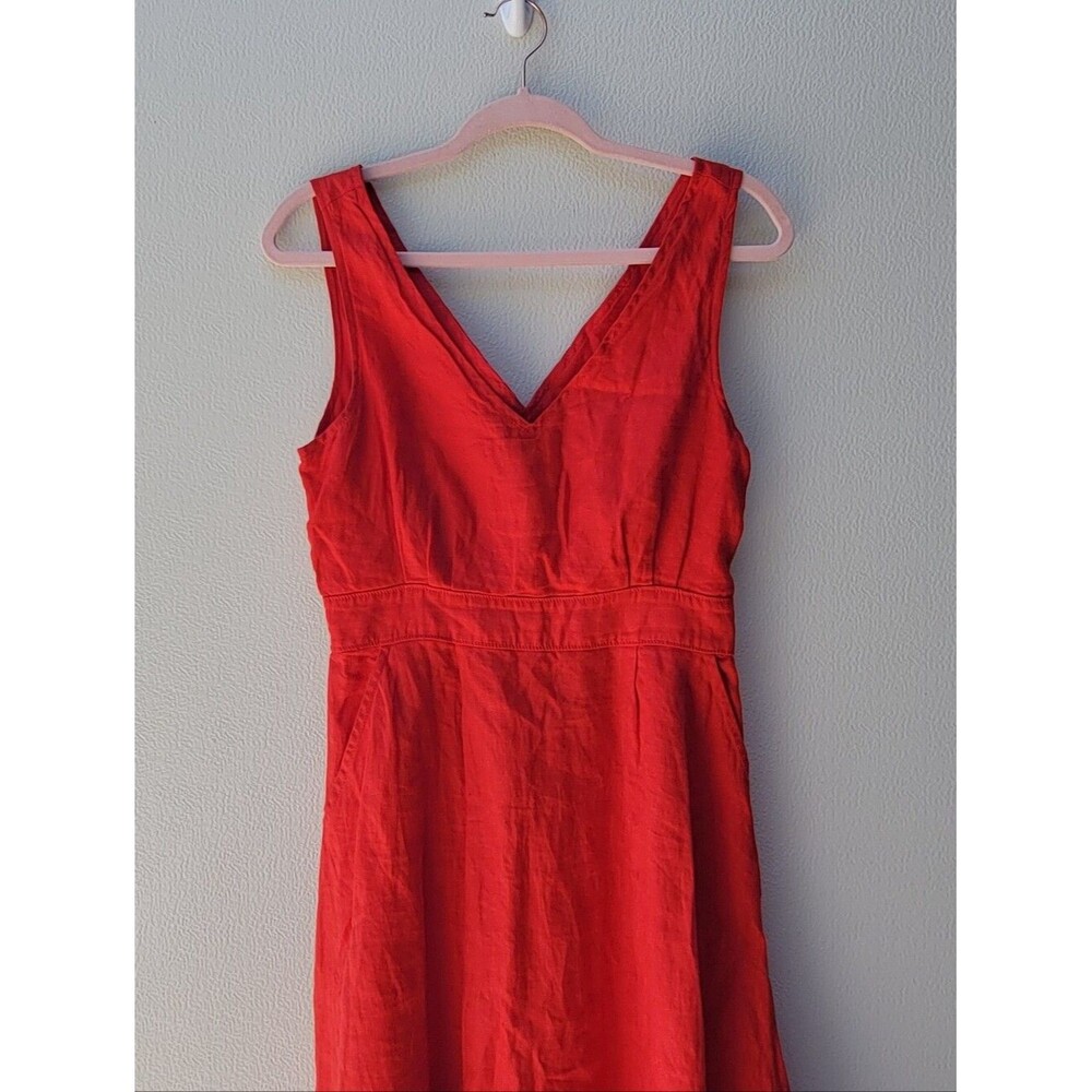 Cynthia Rowley Red V-Neck Midi Dress Women US 6. - Picture 4 of 7